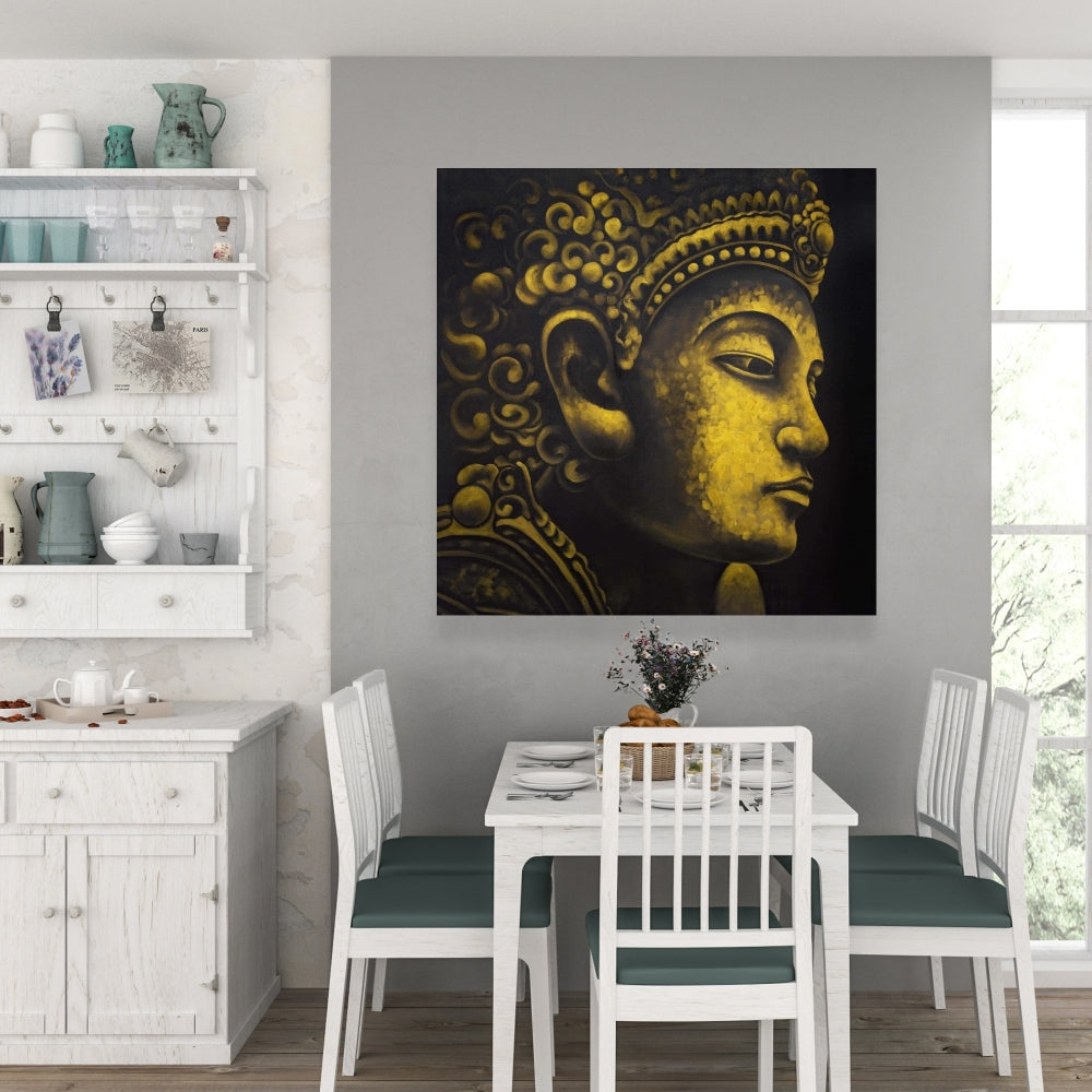 Toile Bouddha d'Indonésie | Décoration intérieure spirituelle | Décoration de chambre