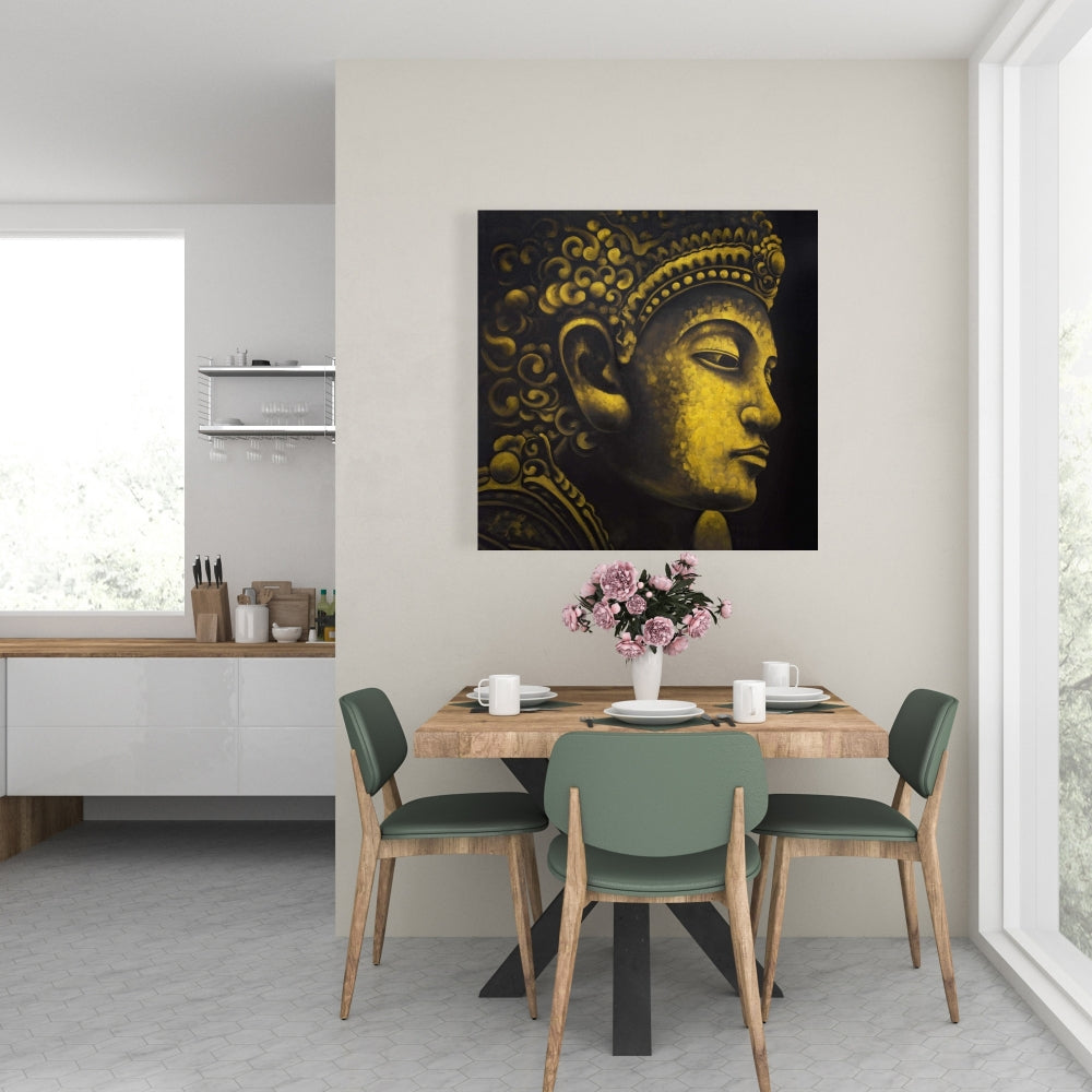 Toile Bouddha d'Indonésie | Décoration intérieure spirituelle | Décoration de chambre