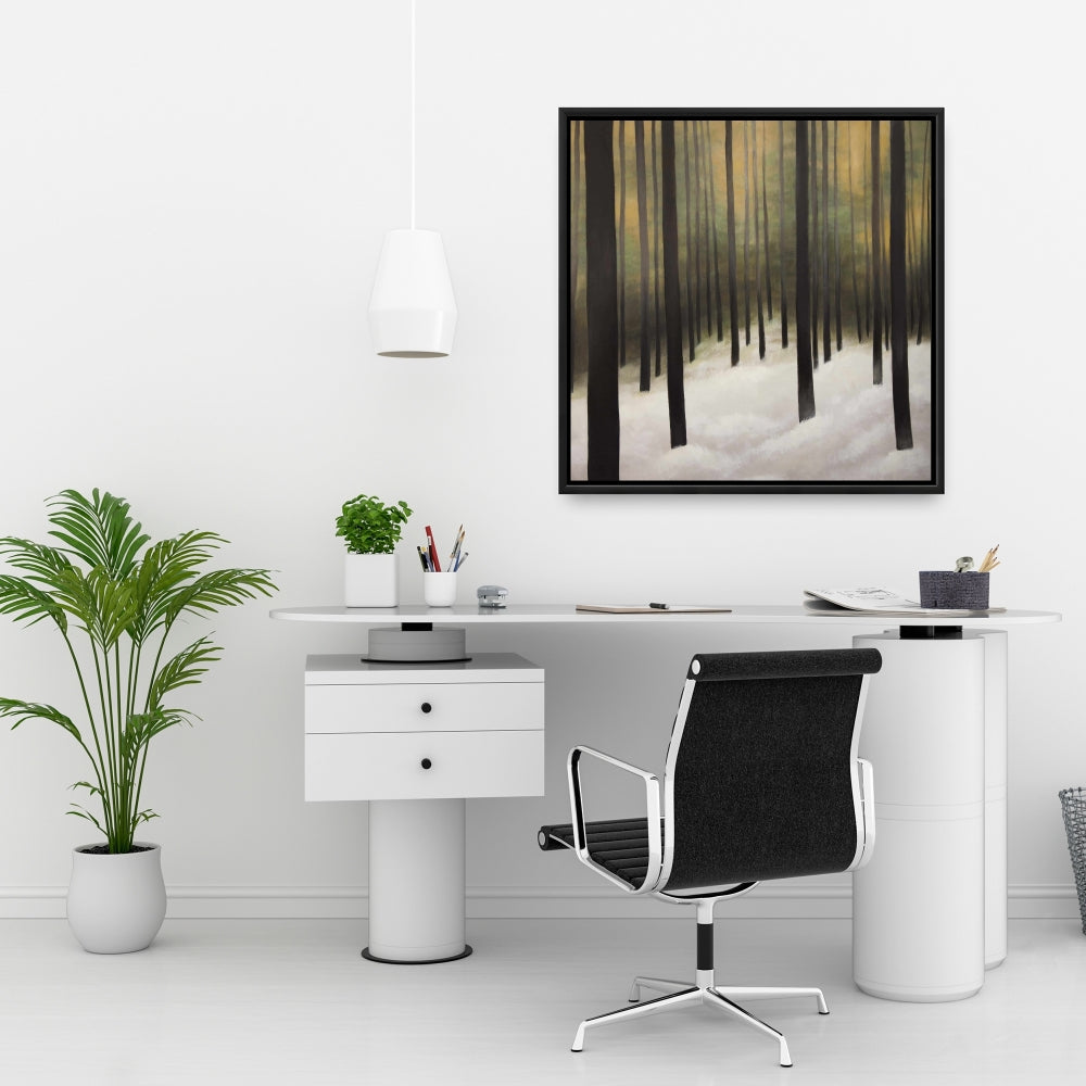 Toile encadrée « Forêt silencieuse » | Décoration d'arbre pour salon