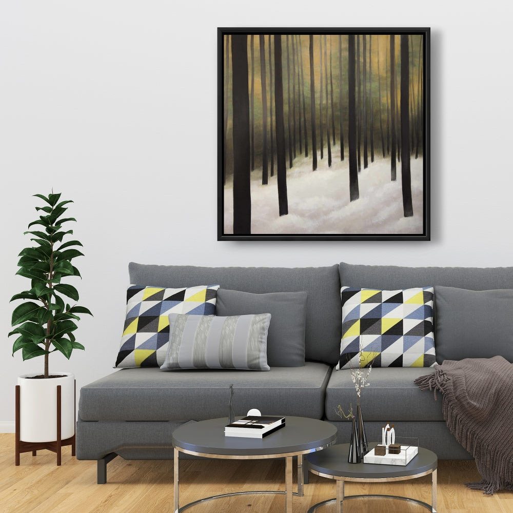 Toile encadrée « Forêt silencieuse » | Décoration d'arbre pour salon