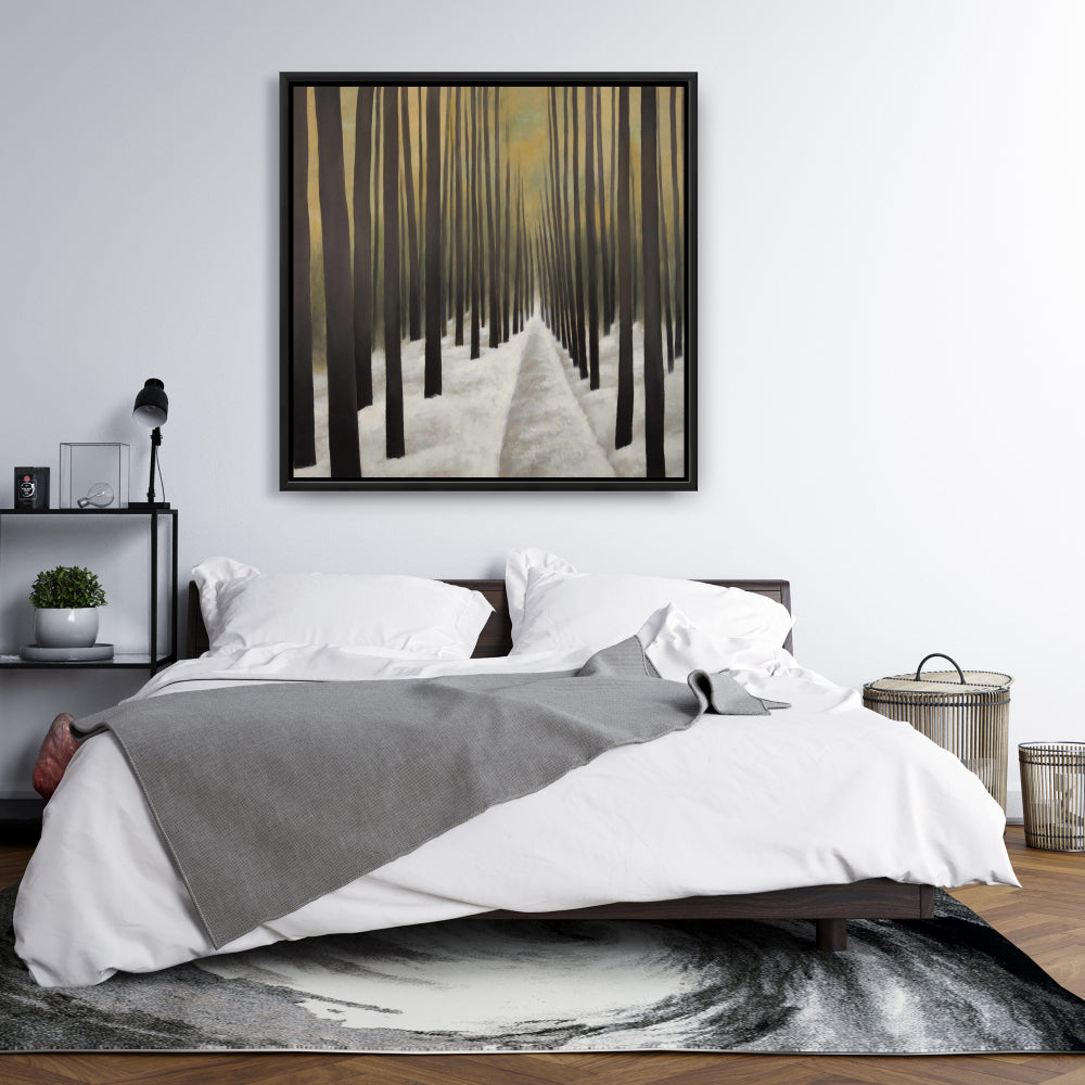 Toile de salon rustique marron | Décoration de randonnée en forêt