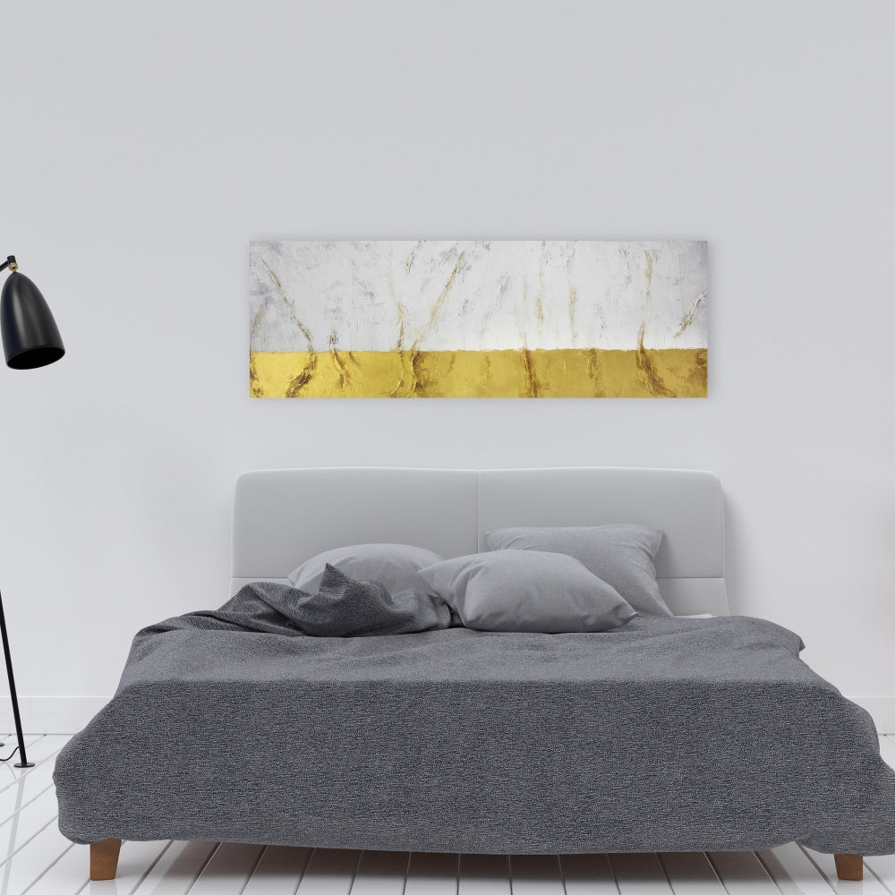 Toile abstraite moderne à l'éclat doré | Décoration d'intérieur