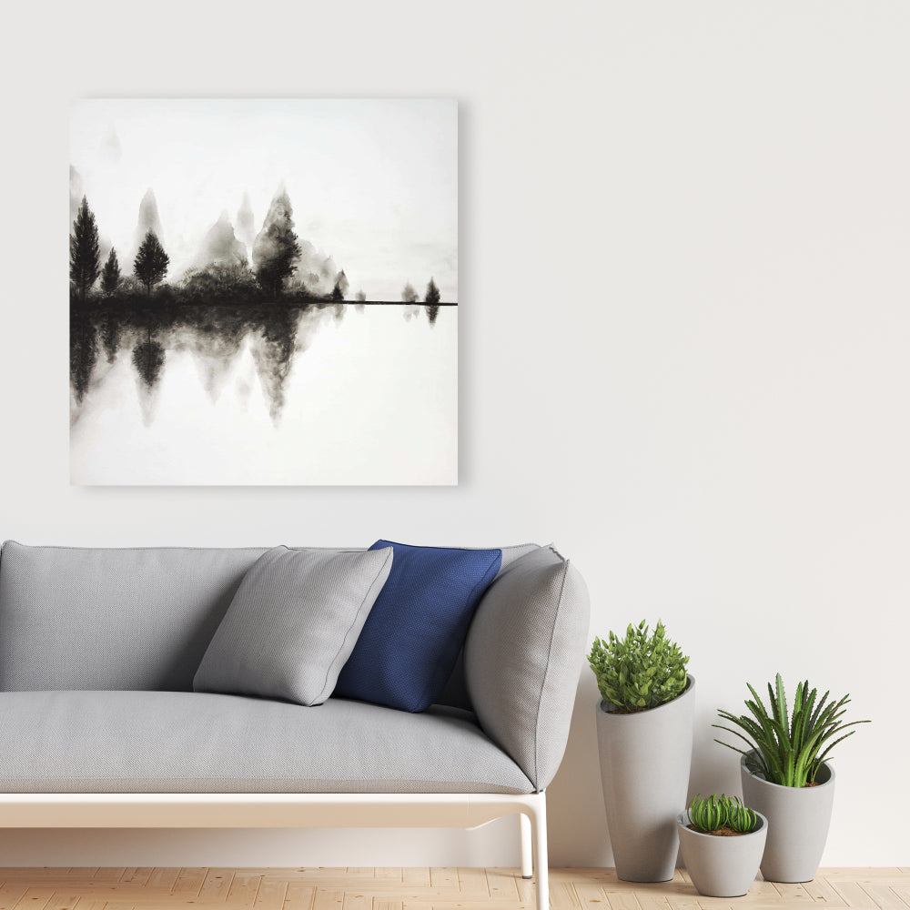 Reflection Minimalist Canvas - Trees Landscape Home Decor Art