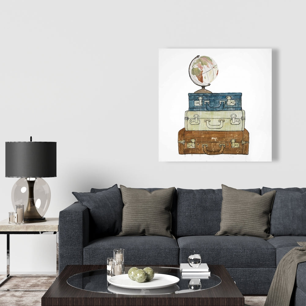 Vintage Man Cave Astronomy Canvas - Go Around the World Decor