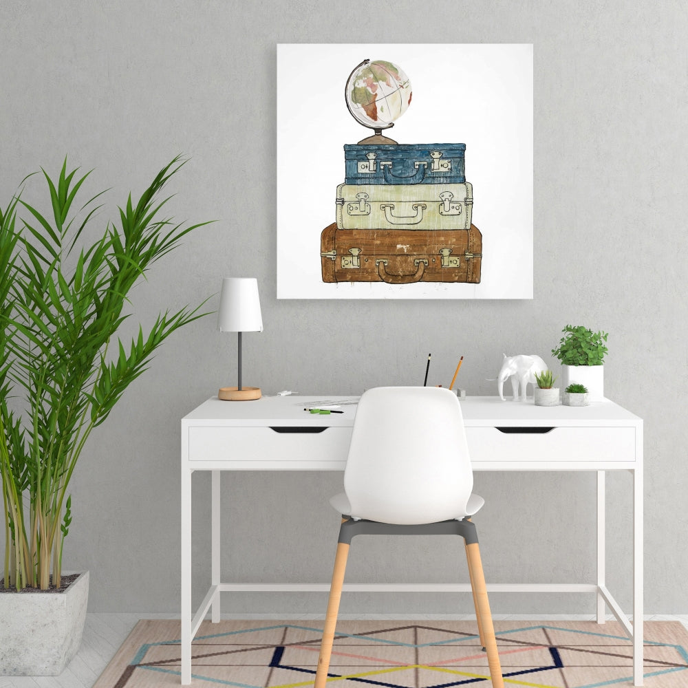 Vintage Man Cave Astronomy Canvas - Go Around the World Decor