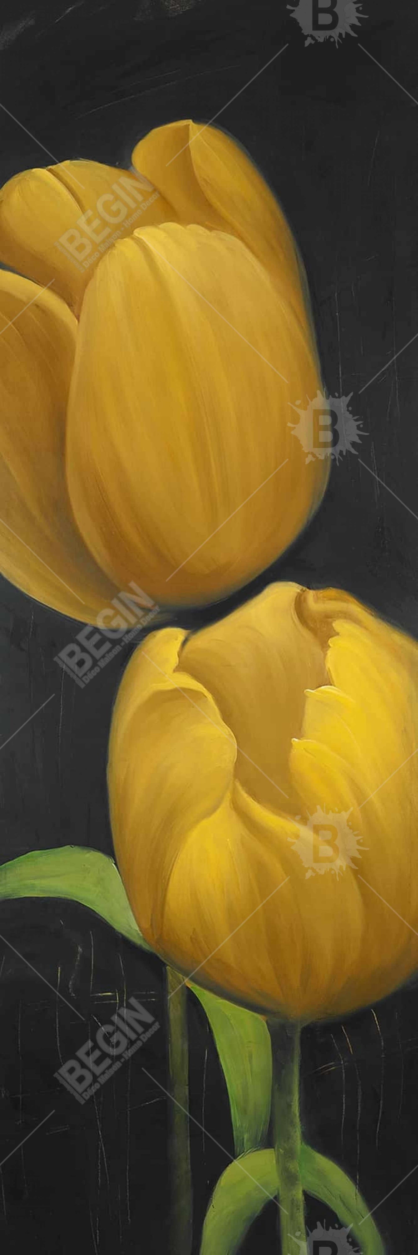 Yellow Bedroom Decor | Two Daffodils Botanical Canvas Art