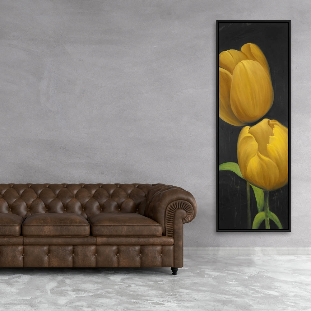 Yellow Bedroom Decor | Two Daffodils Botanical Canvas Art
