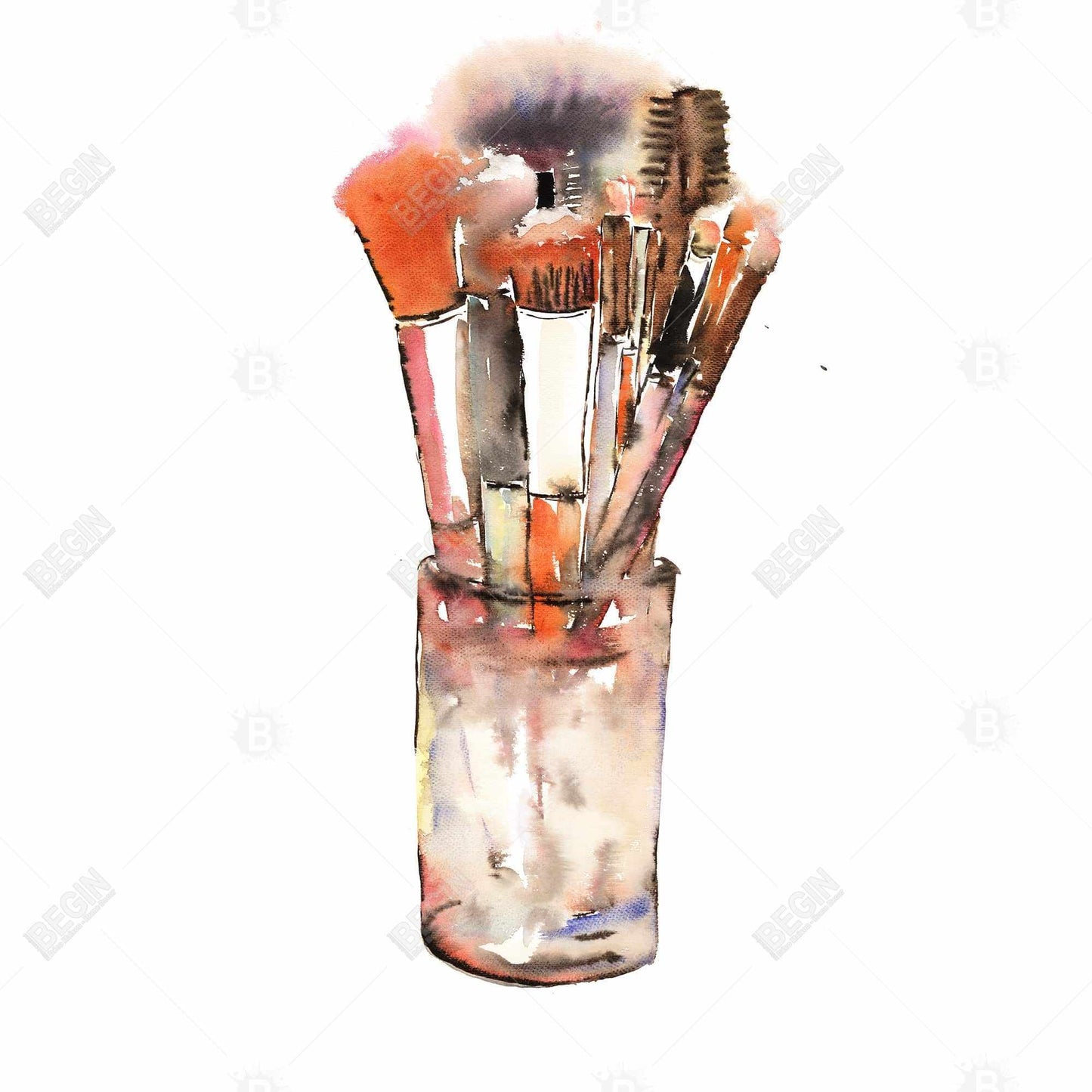 Set of Make-Up Brushes Canvas | Bedroom Decor Wall Art
