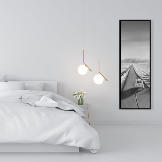 Toile encadrée « Voiture sur la route » | Décoration d'intérieur sur le thème des montagnes