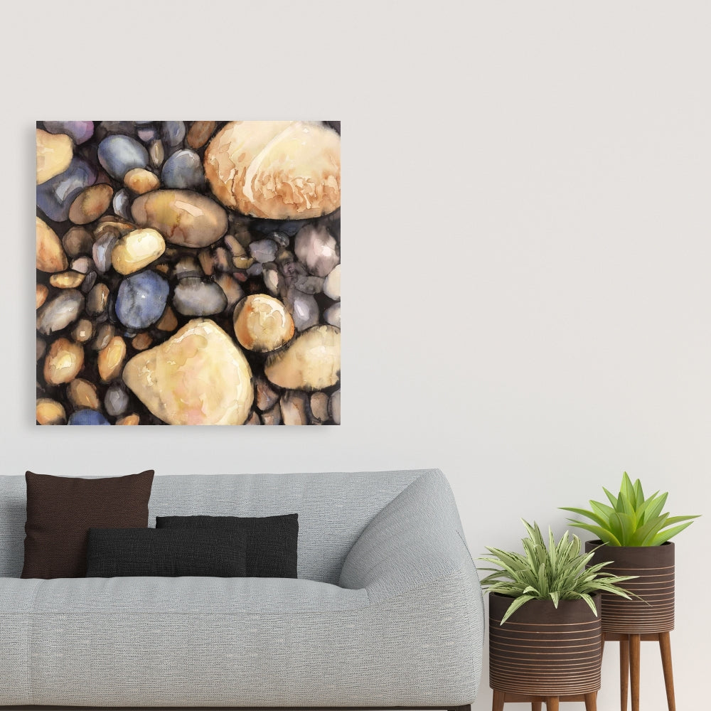 Small Pebbles Blue Marine Canvas | Home Decor Wall Art