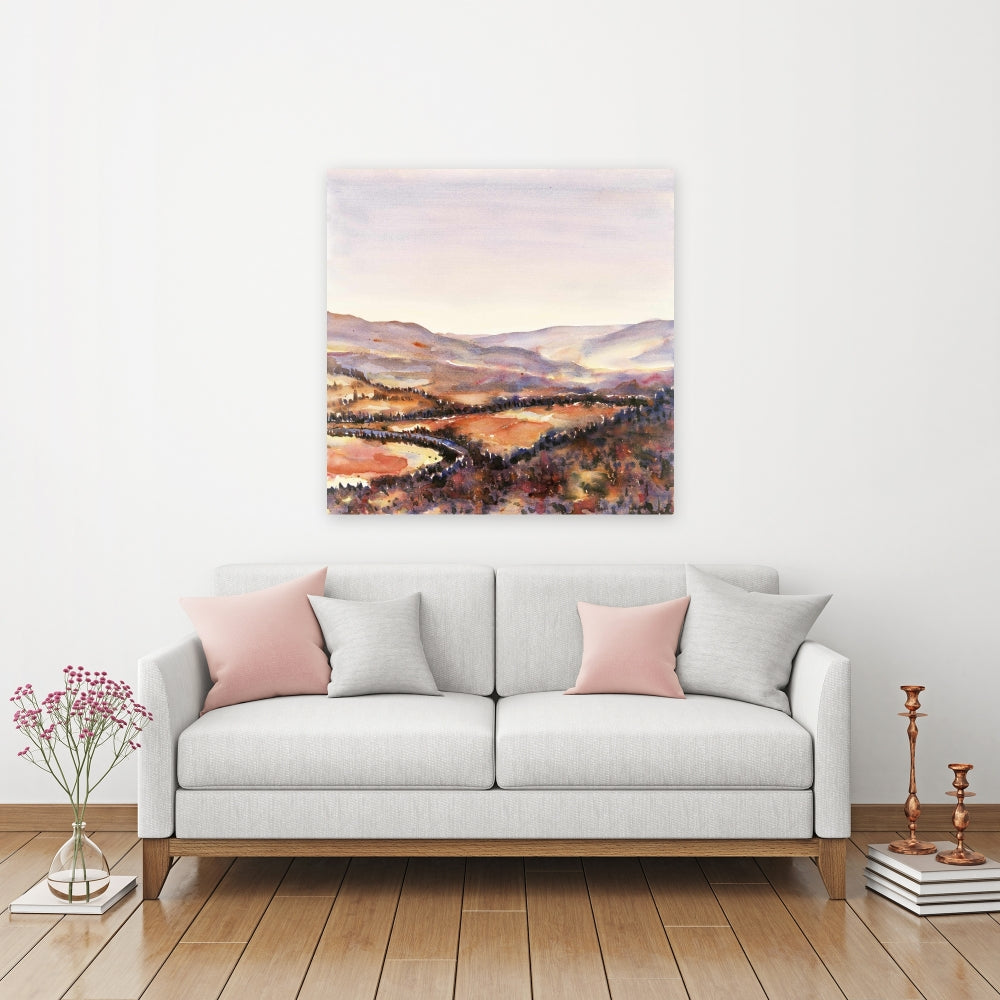 Purple Canadian Forest Canvas | Illustrative Landscape Decor