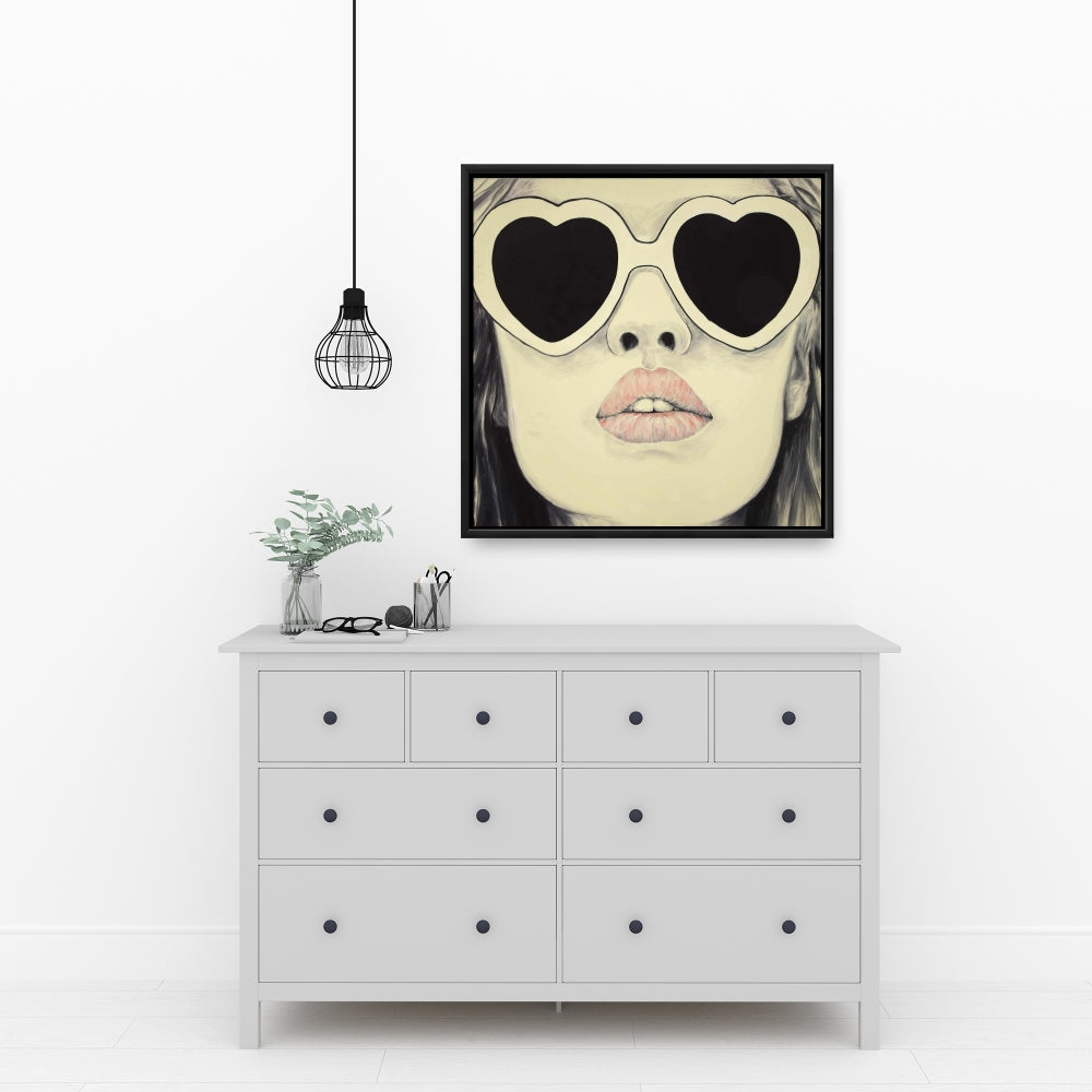 Jeune femme à lunettes – Décoration de chambre figurative sur toile