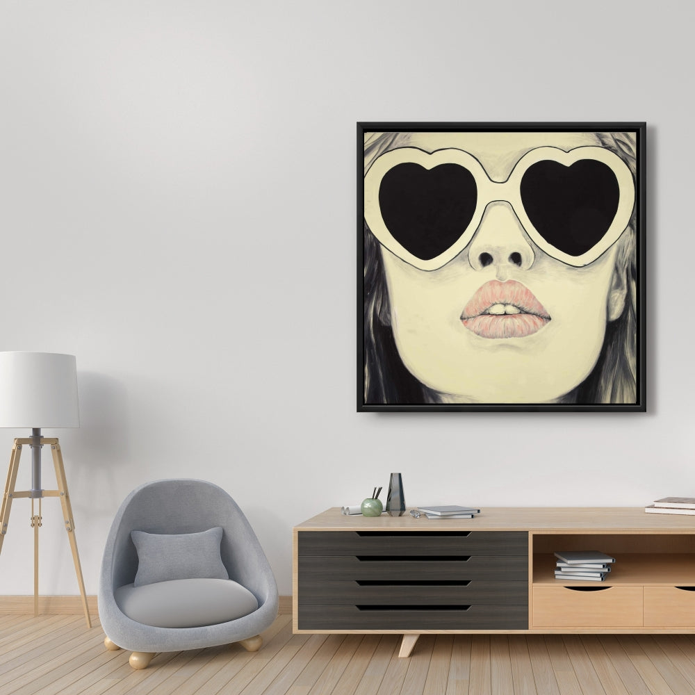 Jeune femme à lunettes – Décoration de chambre figurative sur toile