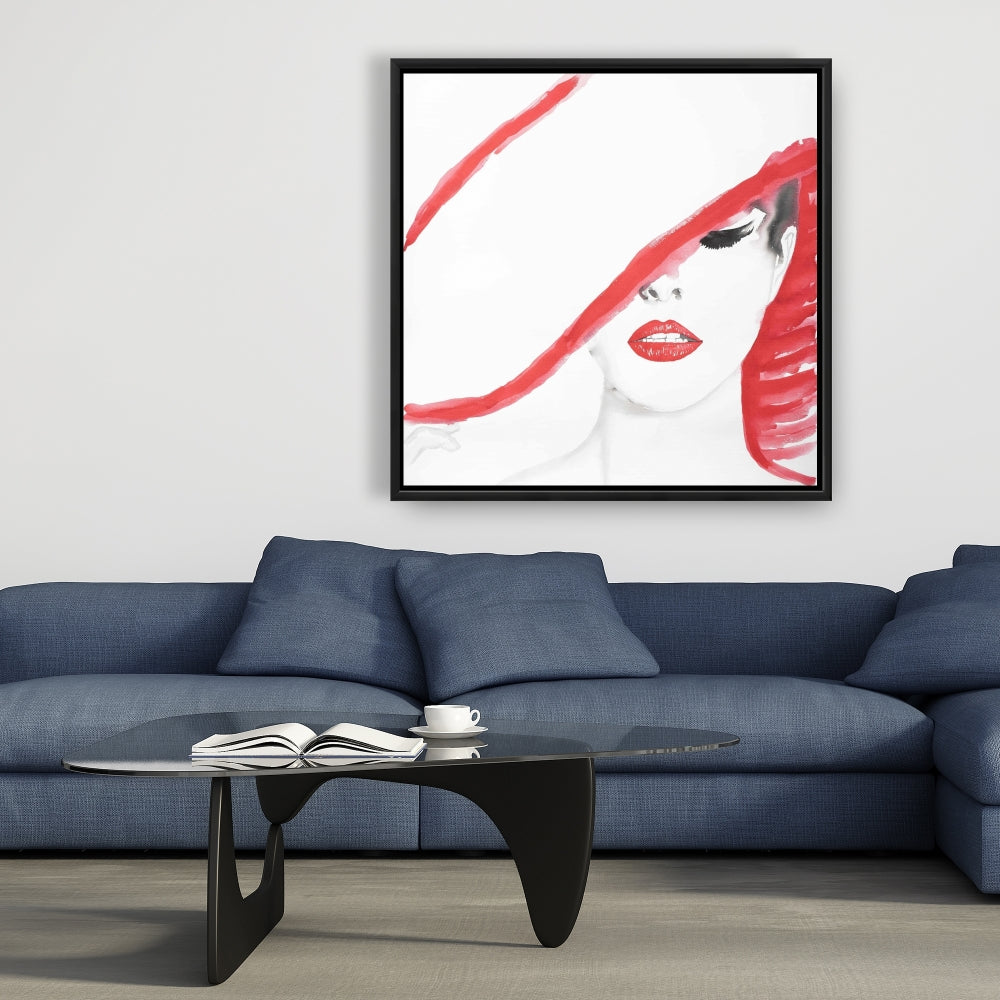 Toile d'art mode - Femme au chapeau d'été | Décoration d'intérieur