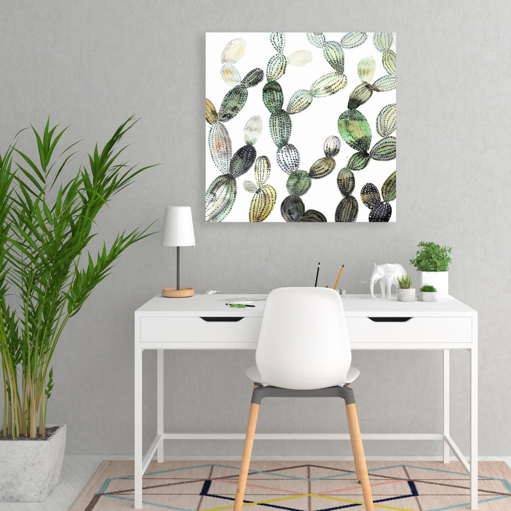 Pattern Opuntia Cactus Canvas - Floral & Botanical Bedroom Decor