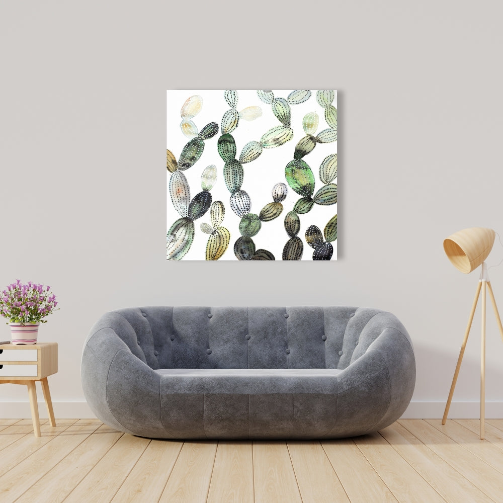 Pattern Opuntia Cactus Canvas - Floral & Botanical Bedroom Decor