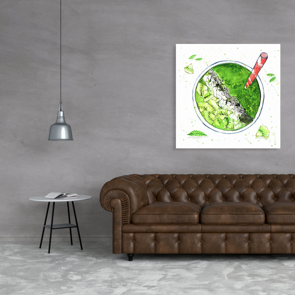 Toile « Smoothie vert » | Décoration murale pour cuisine
