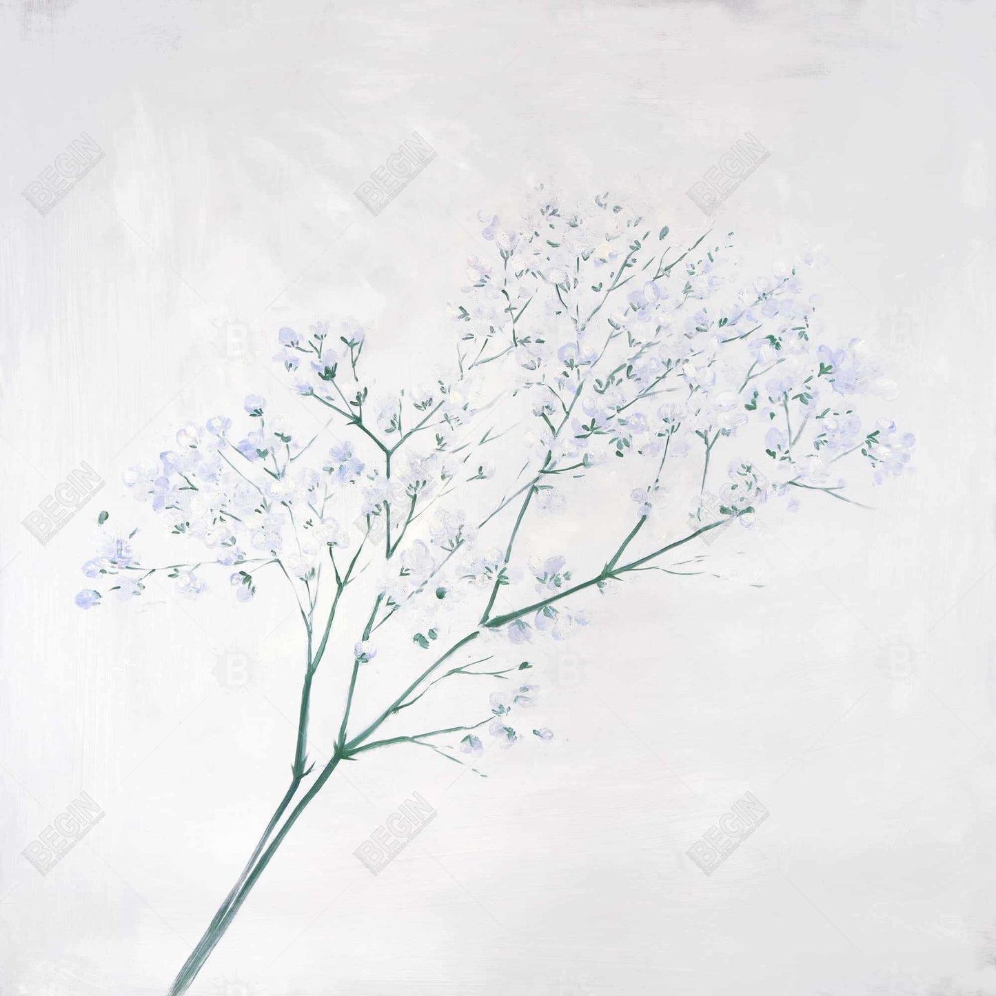 Botanical Bedroom Canvas | Minimalist Baby's Breath Bouquet