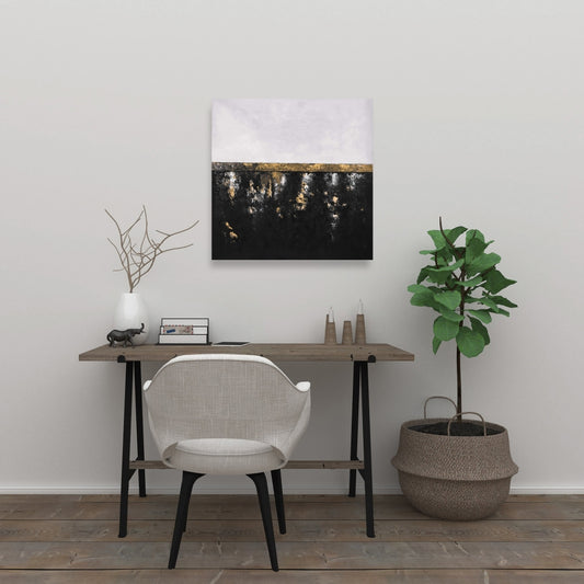 White Industrial Shapes Canvas - Abstract Container Home Decor