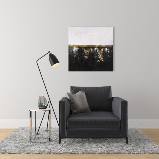 Toile métallique industrielle abstraite – Décoration murale grise pour chambre