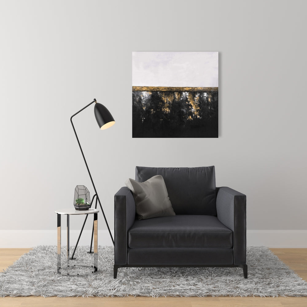 Abstract Industrial Metal Canvas - Gray Wall Art for Bedroom