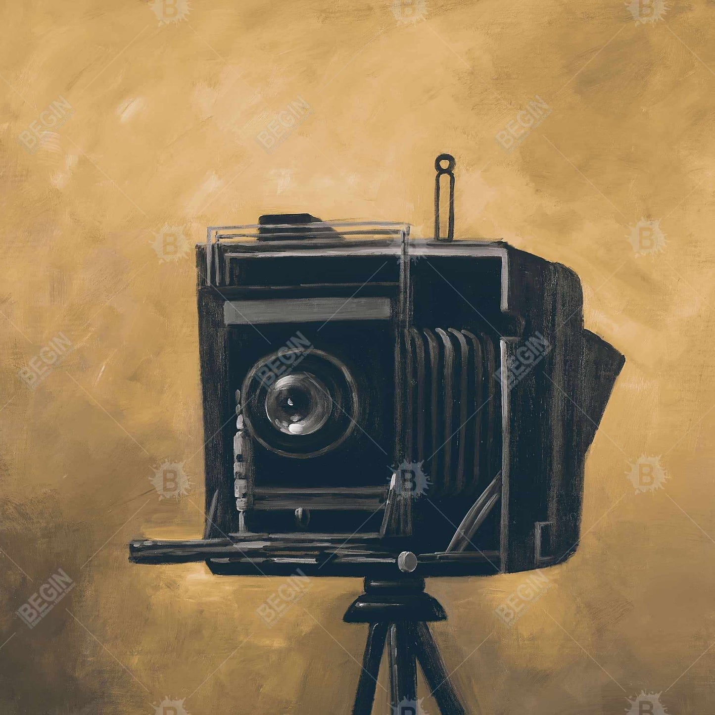 Toile encadrée avec nature morte d'appareil photo vintage | Décoration d'intérieur