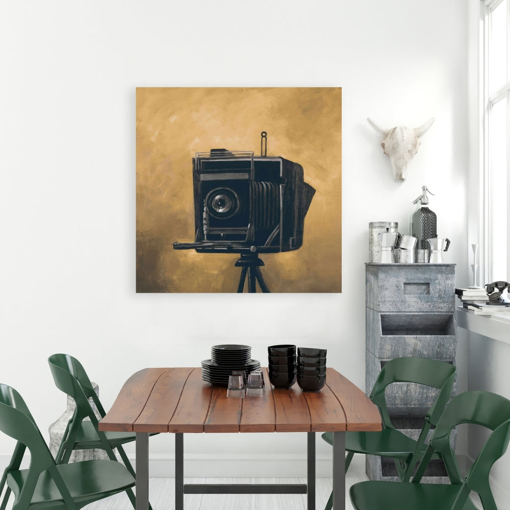 Rustic Blue Vintage Camera Canvas | Home Decor Wall Art