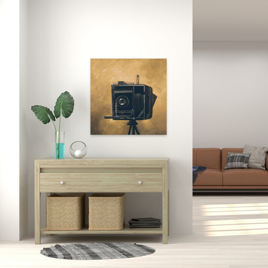 Rustic Blue Vintage Camera Canvas | Home Decor Wall Art