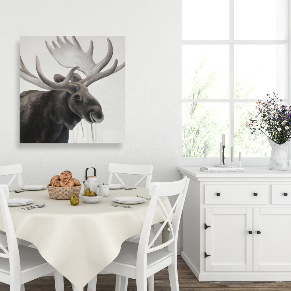 Rustic Moose Brown Canvas - Home Decor Wall Art | Deer Theme