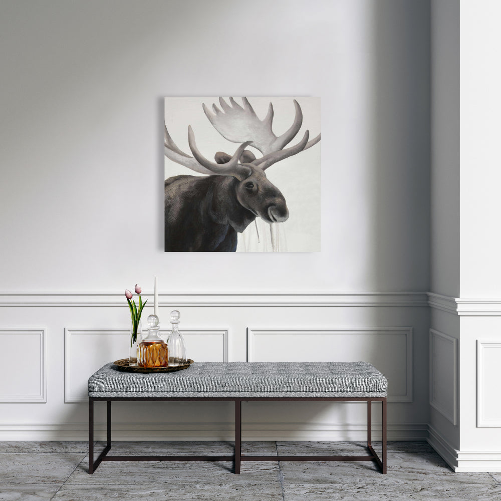 Rustic Moose Brown Canvas - Home Decor Wall Art | Deer Theme