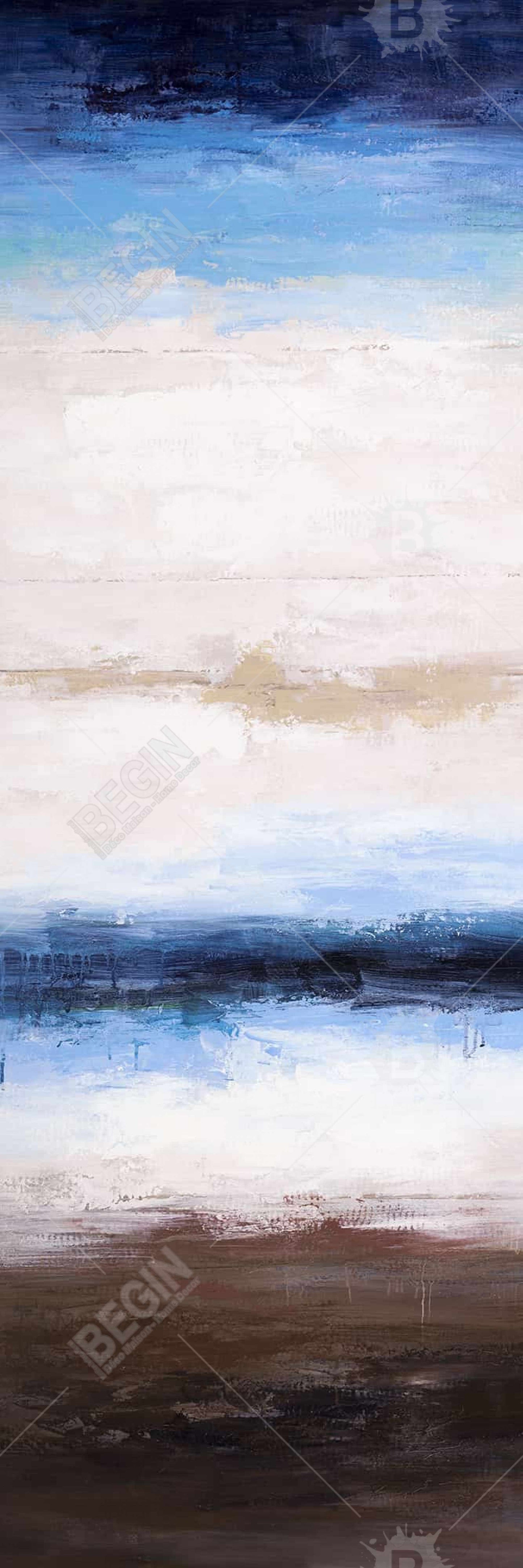 Shade of the Sea Abstract Blue Framed Canvas | Home Decor