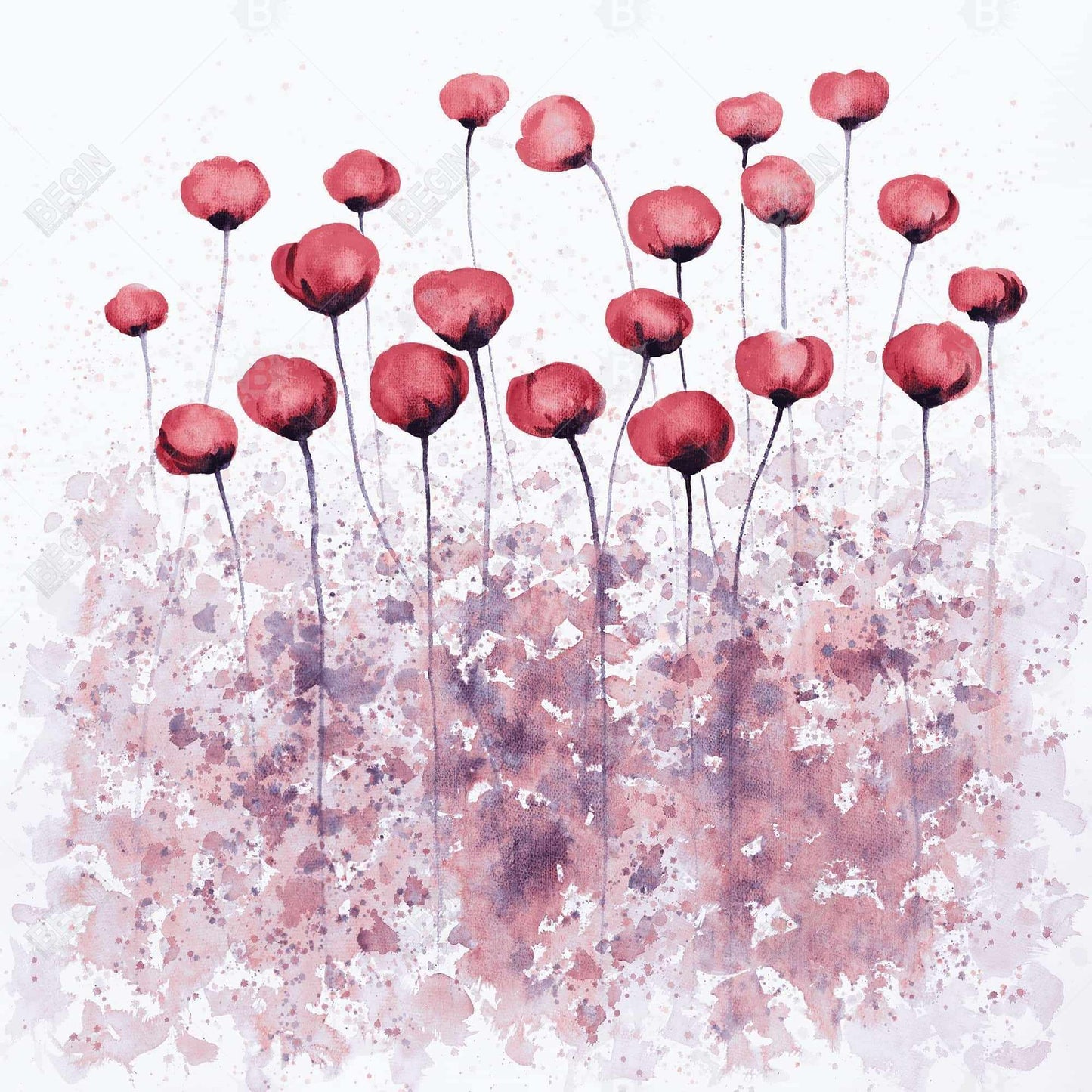 Bedroom Canvas | Pink Flowers with Splash | Floral Home Decor