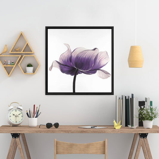 Purple Anemone Flower Canvas | Contemporary Floral Decor