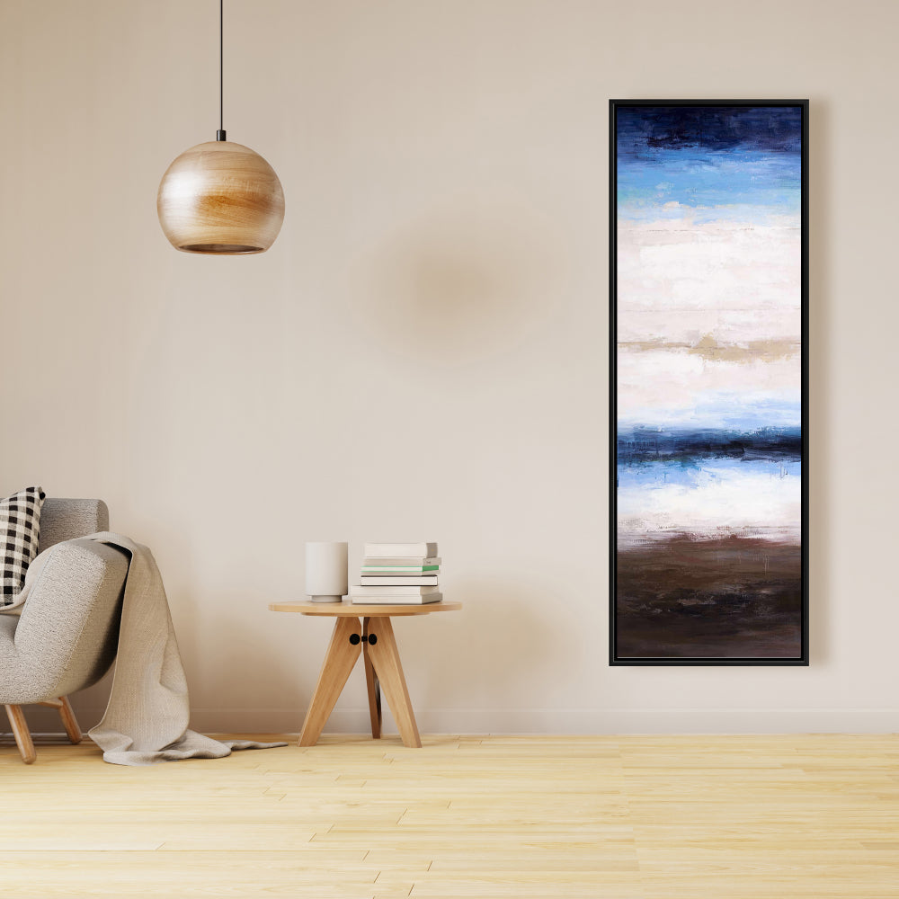 Toile encadrée abstraite bleue « L'ombre de la mer » | Décoration d'intérieur