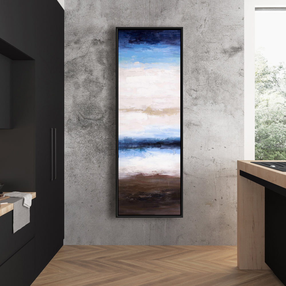 Shade of the Sea Abstract Blue Framed Canvas | Home Decor
