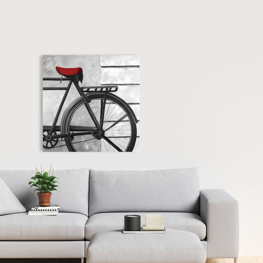 White Bedroom Still Life Canvas | Rear Bicycle Home Decor