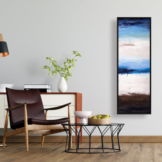 Couleurs de la plage | Toile décorative abstraite industrielle bleue