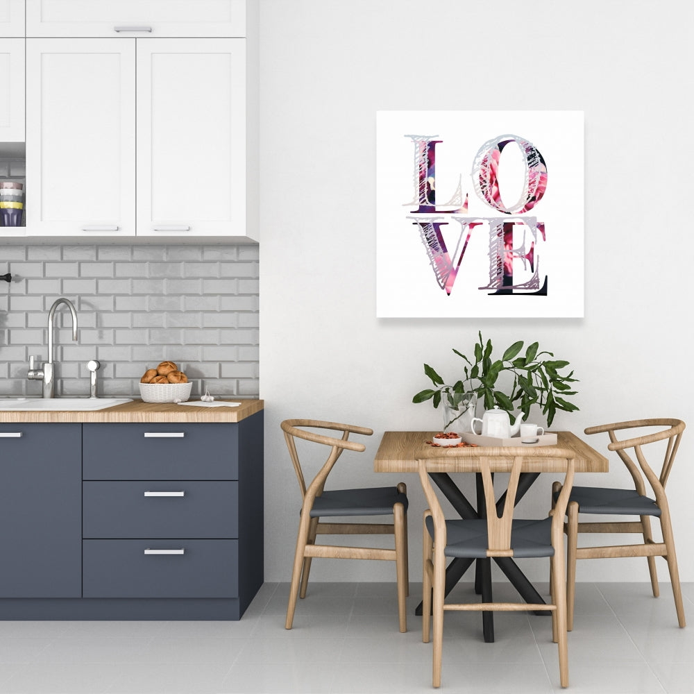 Love Bloom Canvas | Purple Bohemian Home Decor Quotes Art