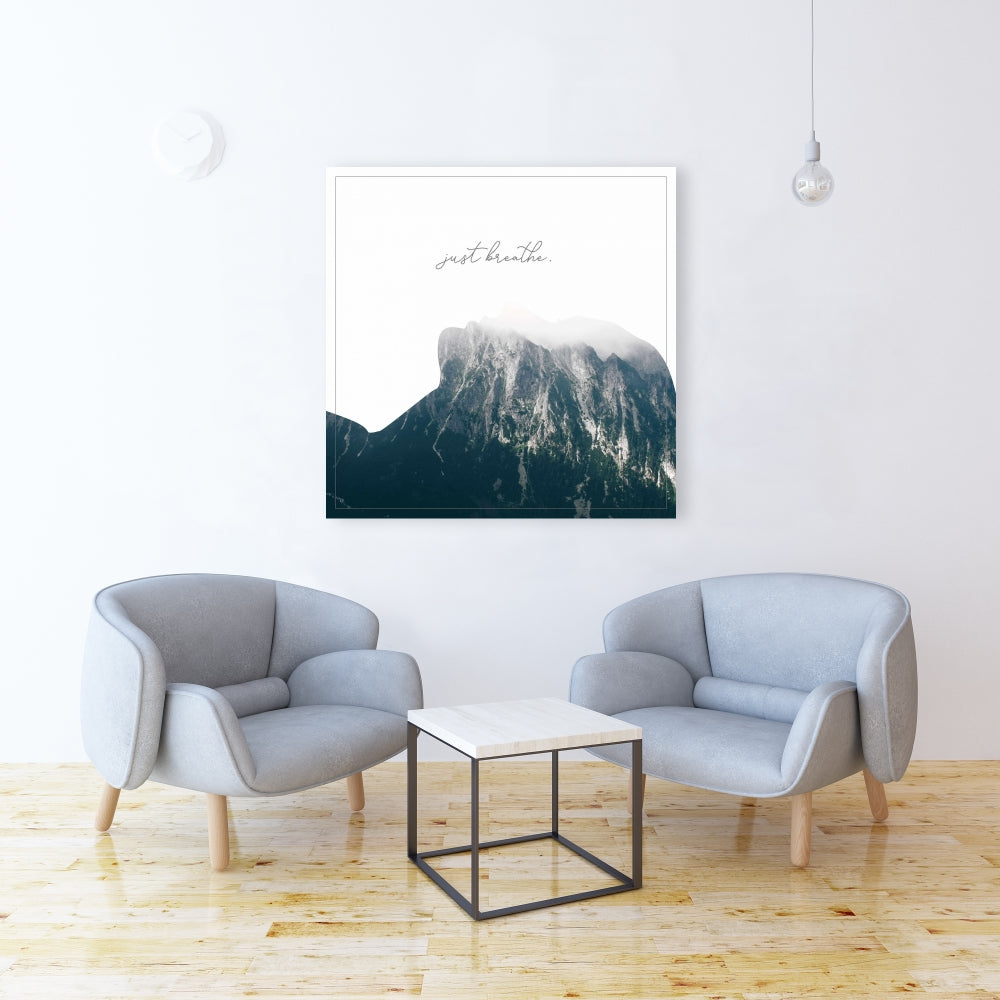 Just Breathe Blue Bedroom Canvas | Figurative Home Decor