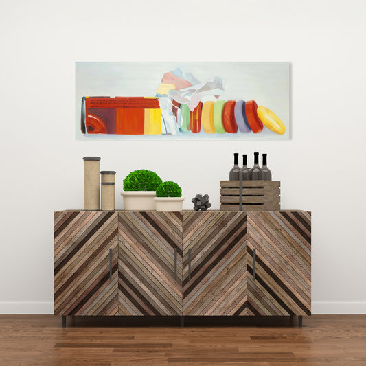 Colorful Pastilles Canvas - Modern Yellow Home Decor Wall Art