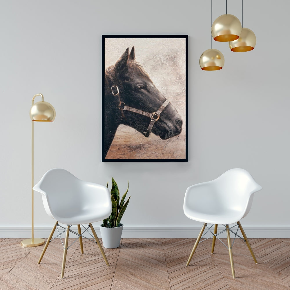 Gallopin the Brown Horse Canvas | Farm Animal Decor | Bedroom