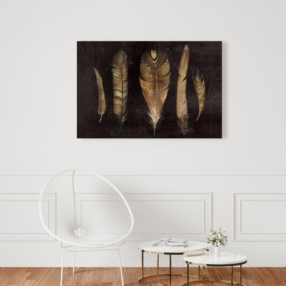 Brown Feather Set | Bohemian Canvas for Home Decor