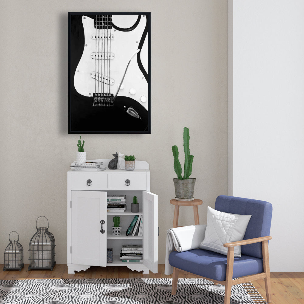 Black Electric Guitar Canvas | Illustrative Hobbies Home Decor