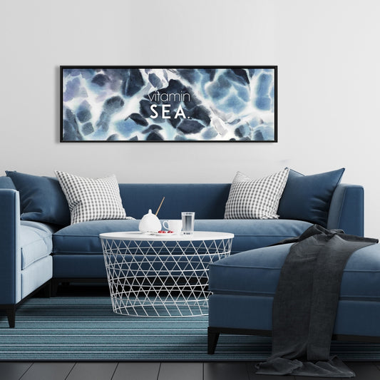 Toile illustrative bleue « Vitamine Sea » | Décoration d'intérieur