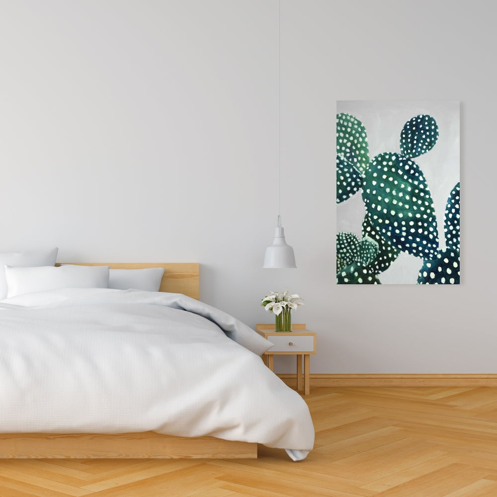 Opuntia Cactus Canvas - Exotic Botanical Bedroom Wall Art