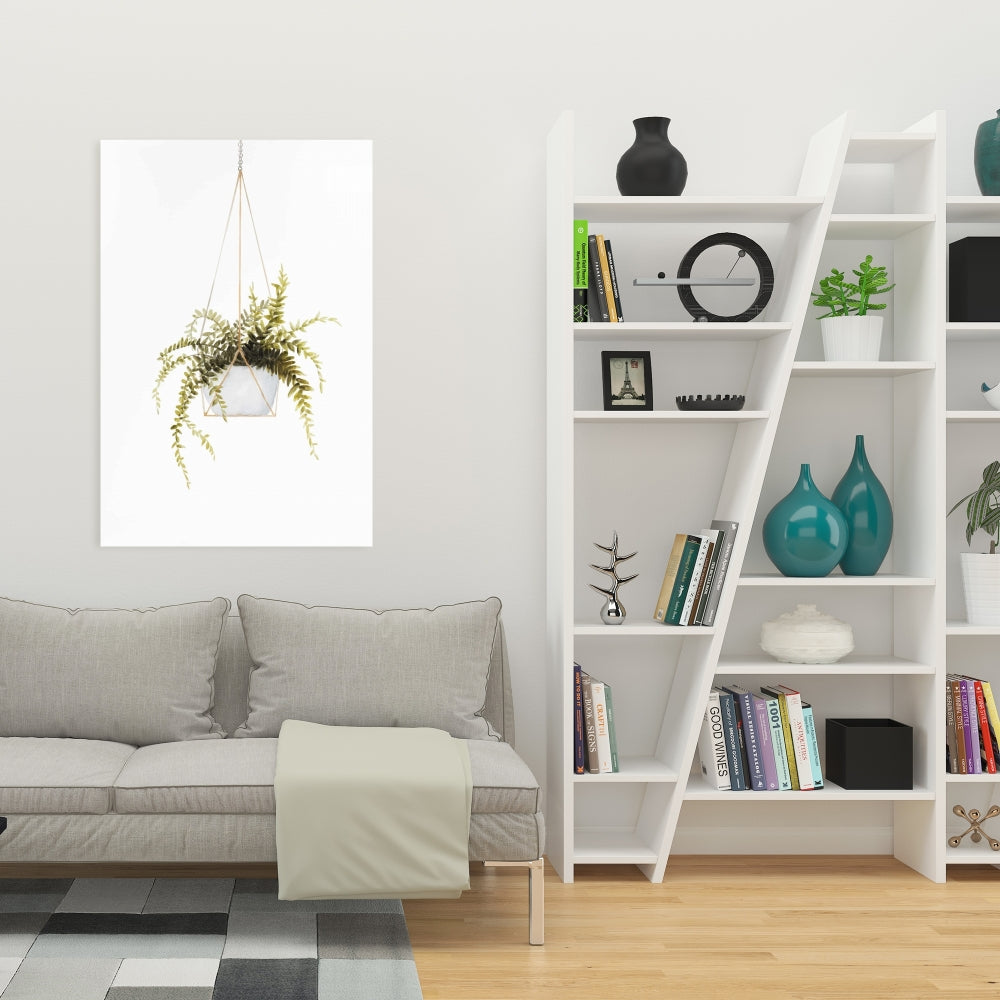 Suspended Fern Gray Canvas - Minimalist Bedroom Home Decor