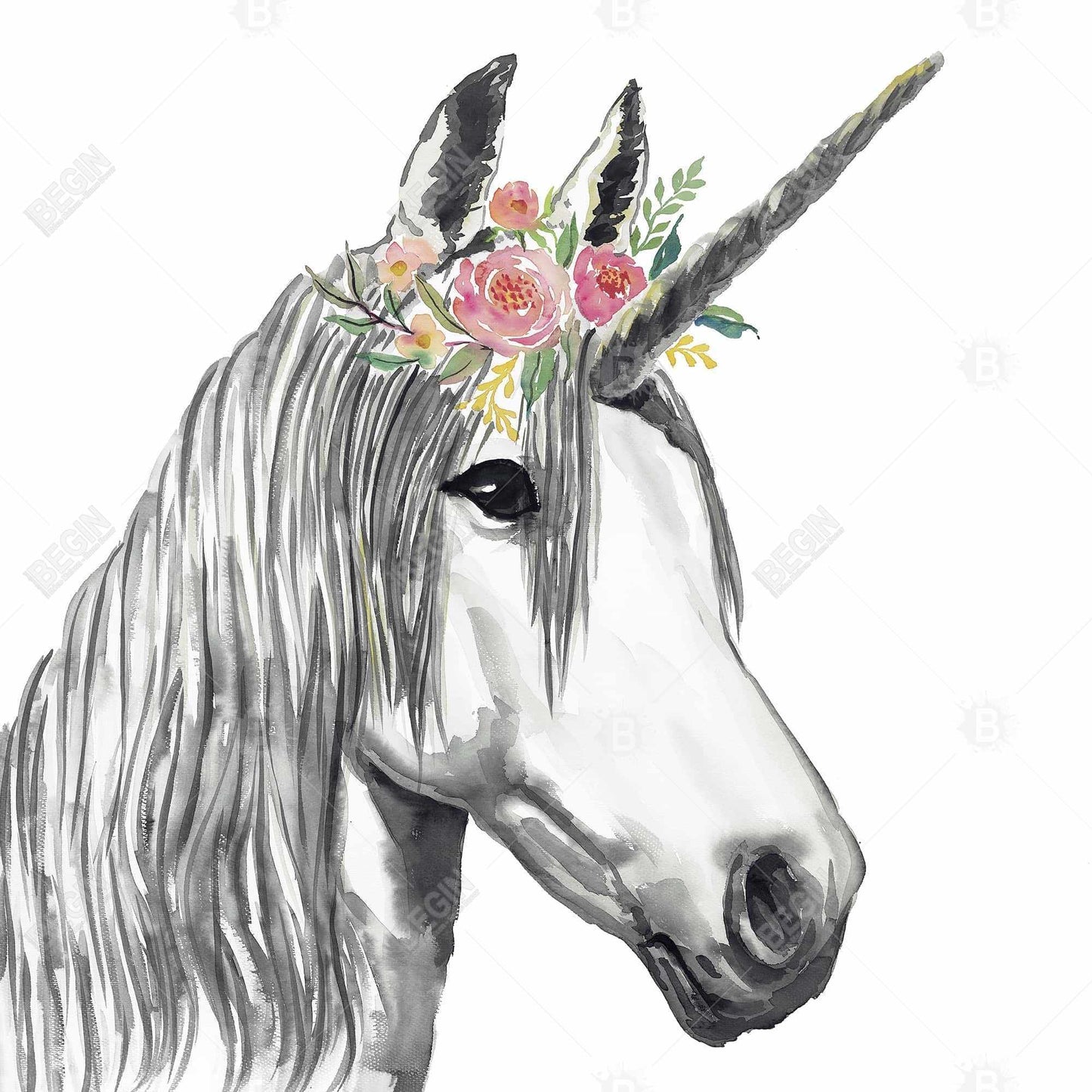 Toile encadrée Licorne - Décoration de chambre à coucher avec cheval | Décoration murale