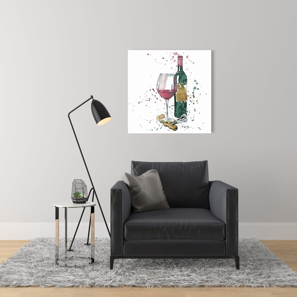Gastronomy Red Wine Canvas | Bottle of Red Wine Home Decor
