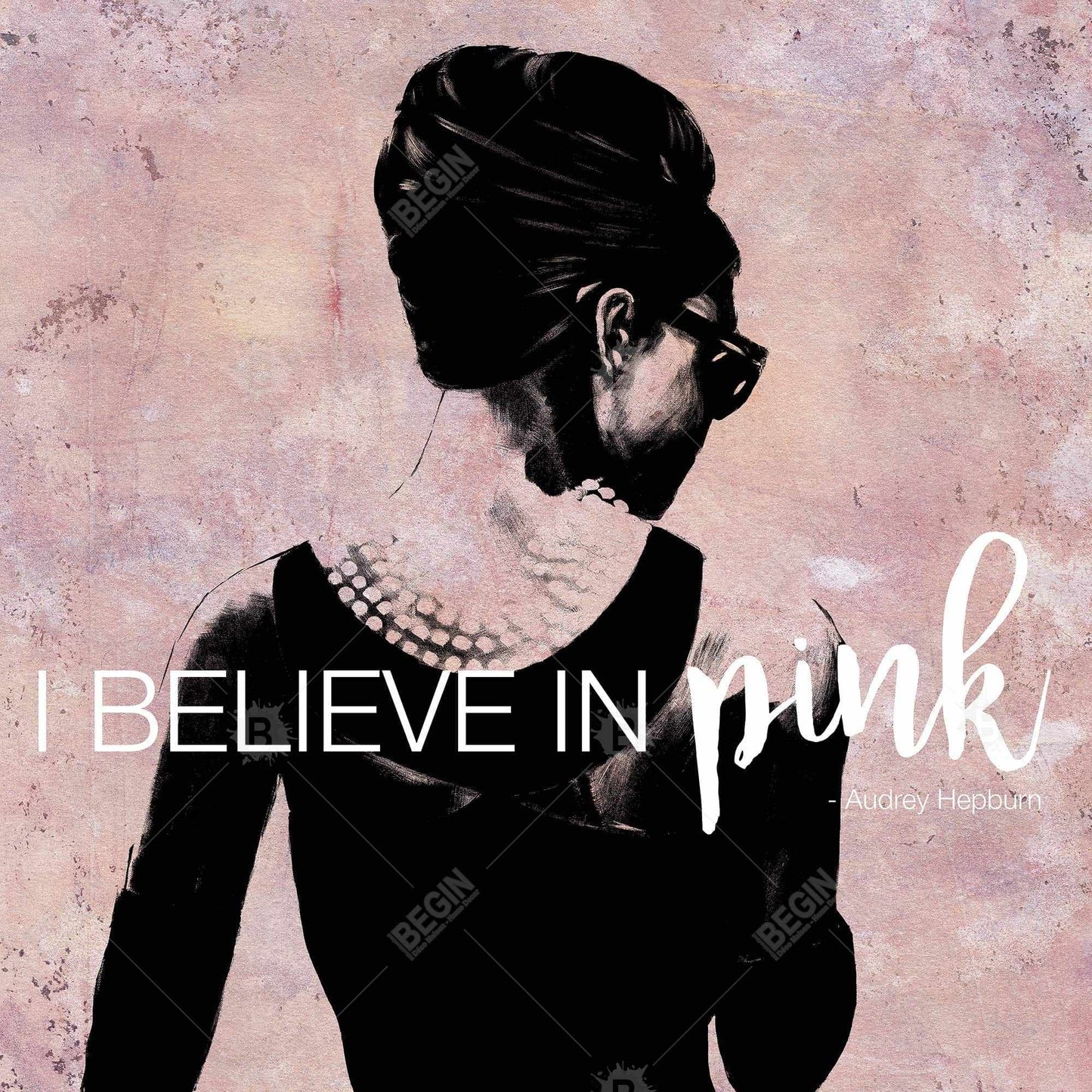 I Believe in Pink Woman Figurative Industrial Canvas - Home Decor