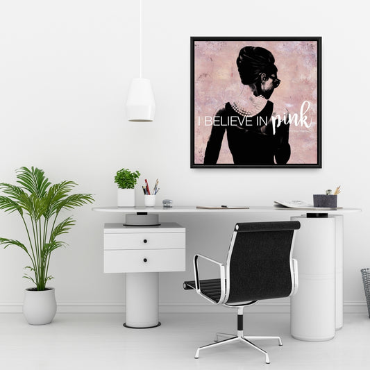 Toile de chambre noire industrielle | Décoration « I Believe in Pink »